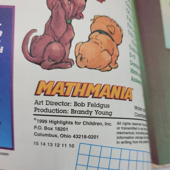 2/$15 Highlights Mathmania Lot of 2 Books 1999 Yellow Green Homeschool Math VTG - Picture 6 of 8